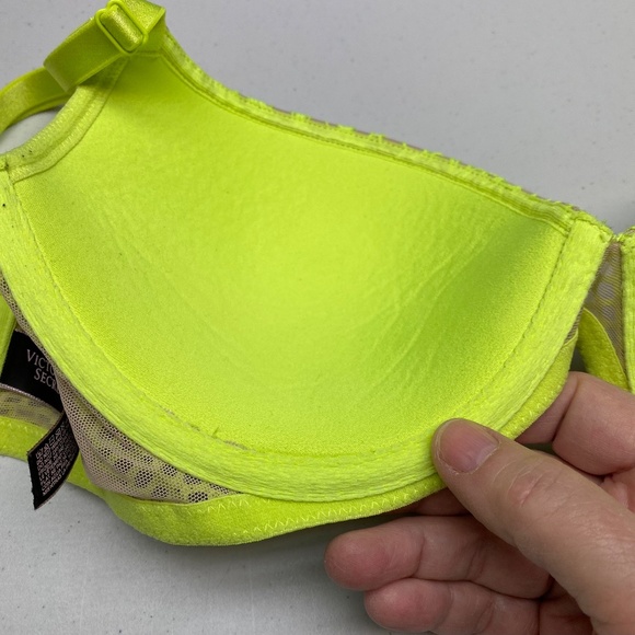 VS YELO/TAN "Very Sexy".Lightly Lined Plunge, 32DD *P1025 - Picture 4 of 8